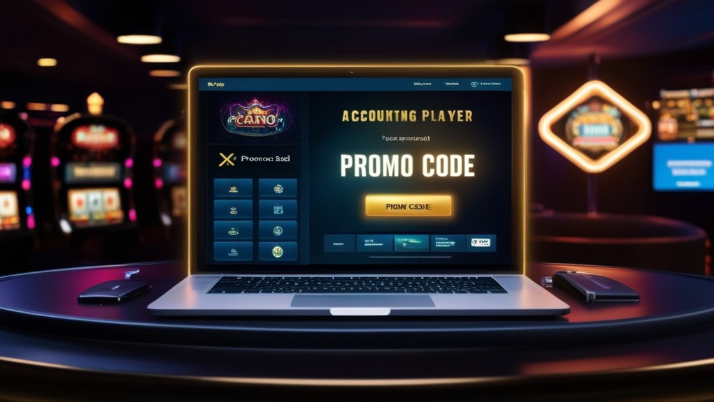 Schermo account casino con codice promo evidenziato