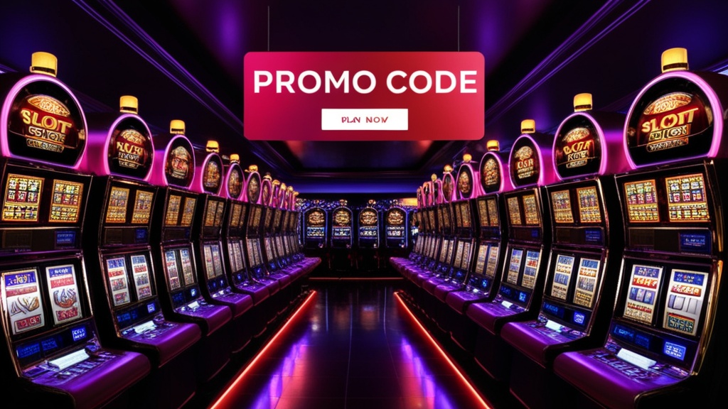 File di slot machine con banner promo in evidenza