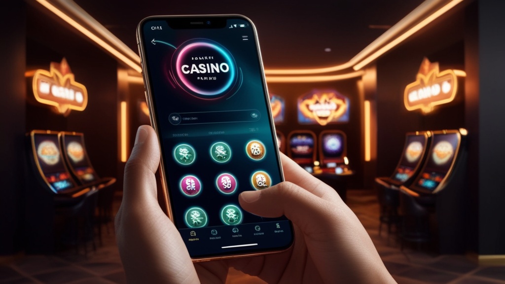 Smartphone con lobby casino in stile app mobile